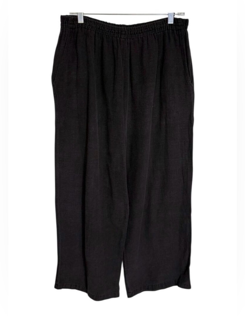 Sangam Cotton Elastic Waist Pants Women’s XL Black Lagenlook Classic Staple